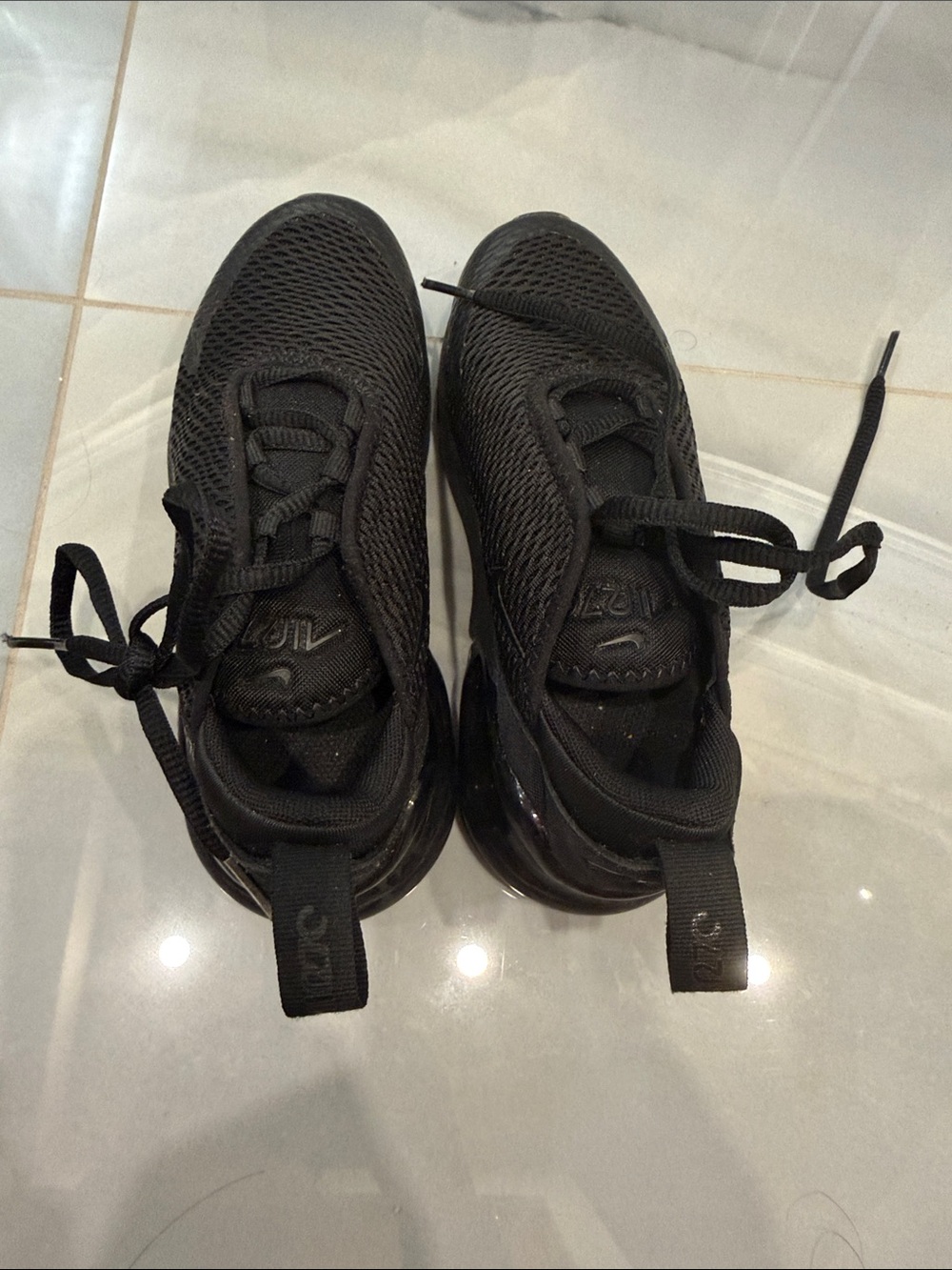 Nike Kids Air Max 270 Black Mesh Athletic Sneakers